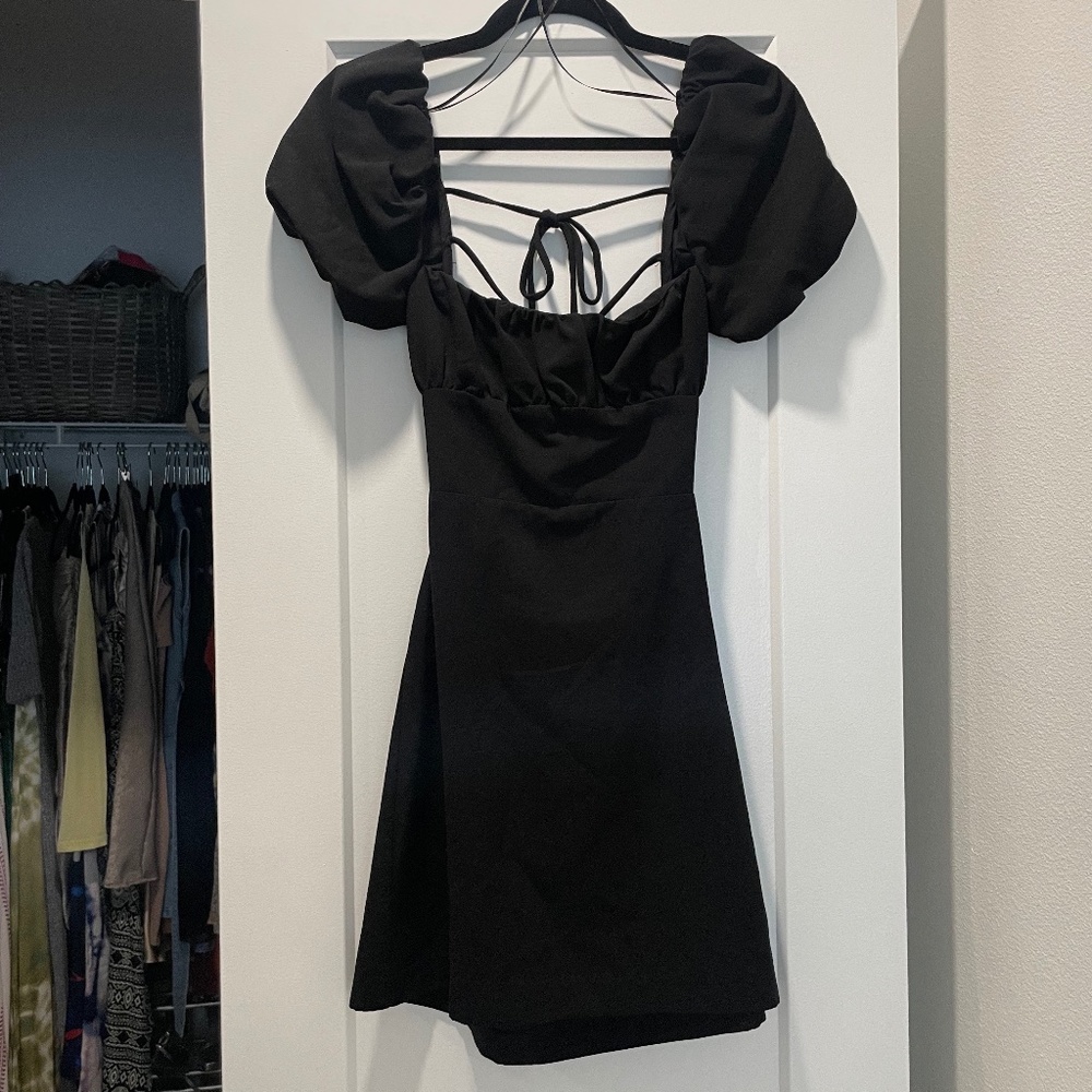 Zara Backless Mini Dress in Black XS NWOT